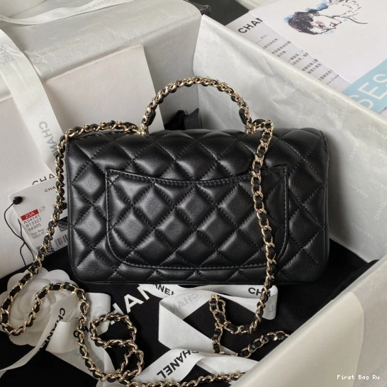 First Bag Ru WITH BAG TOP HANDLE-21CM CHANEL FLAP 0716
